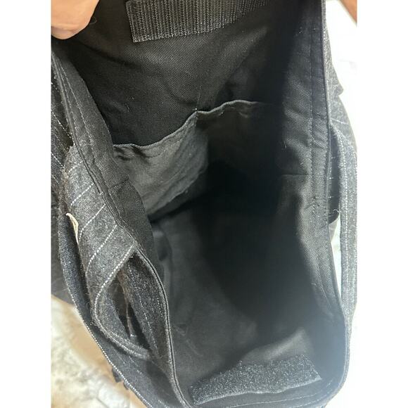 Bayou Salvage Stripe Gray White Ruffled Shoulder Bag Handmade Boho Hippie Fabric - Picture 6 of 7